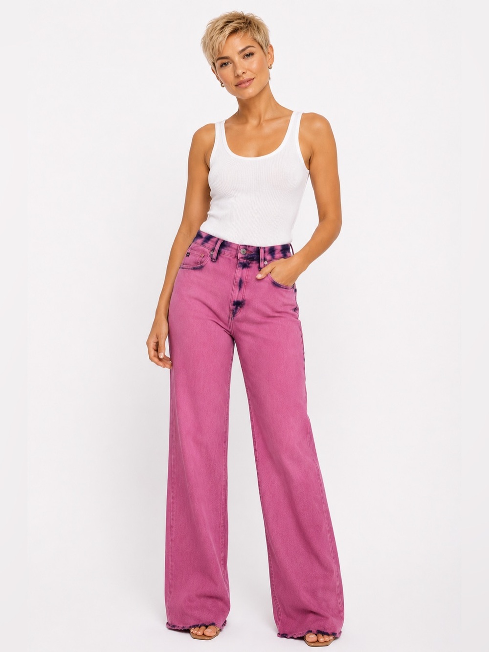 KanCan Nikki High-Rise Flare Jeans – Women’s Size 11 / 29 – Pink & Purple